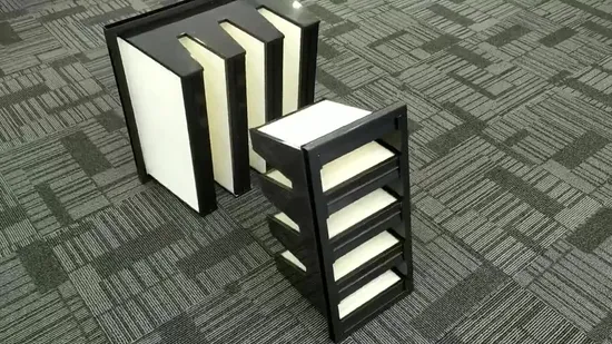 Filtri HEPA ad alta capacità con cella a V e forma a W con flangia Box V