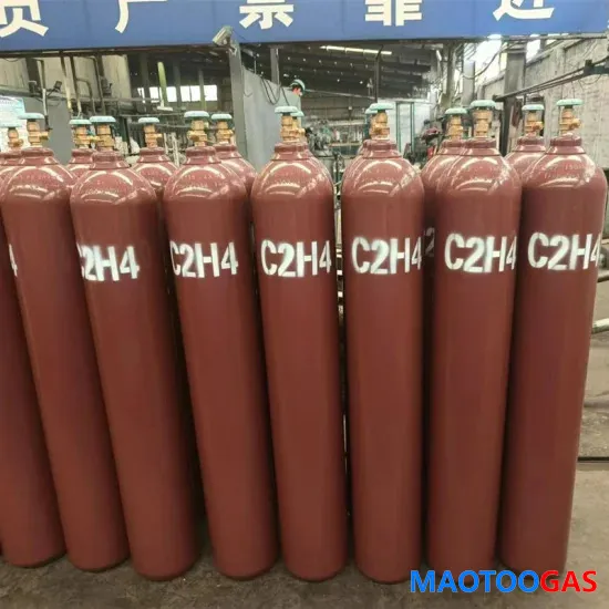Gas etilene da 3n5 a 6n, grado elettronico ad alta purezza, grado industriale C2h4, 40L 50L