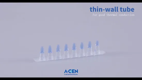 Provetta singola trasparente per PCR da 0,2 ml con tappo piatto a bassa ritenzione